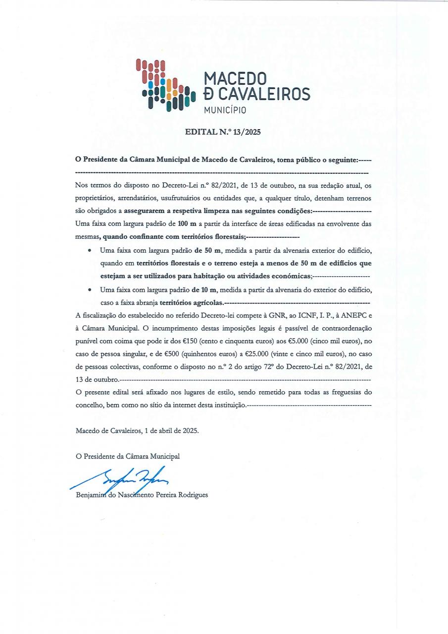 Limpeza das faixas de prote&ccedil;&atilde;o aos aglomerados
