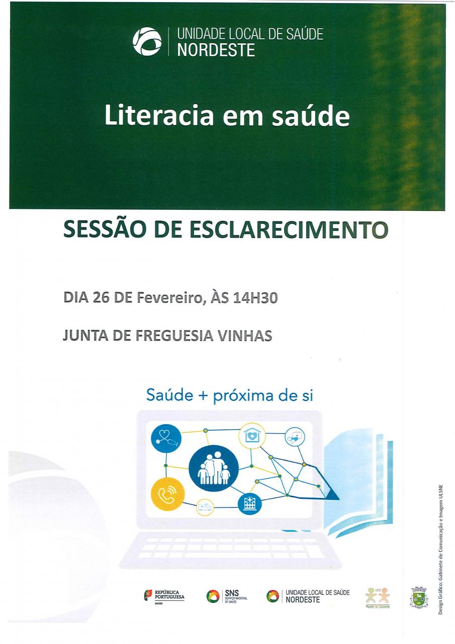 Sess&atilde;o de Esclarecimento " Literacia em sa&uacute;de"